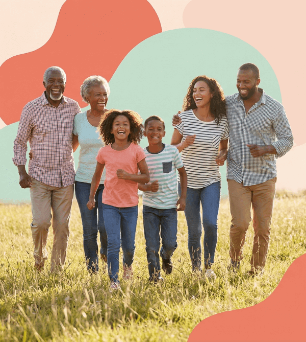 Happy multi-generational family enjoying time together